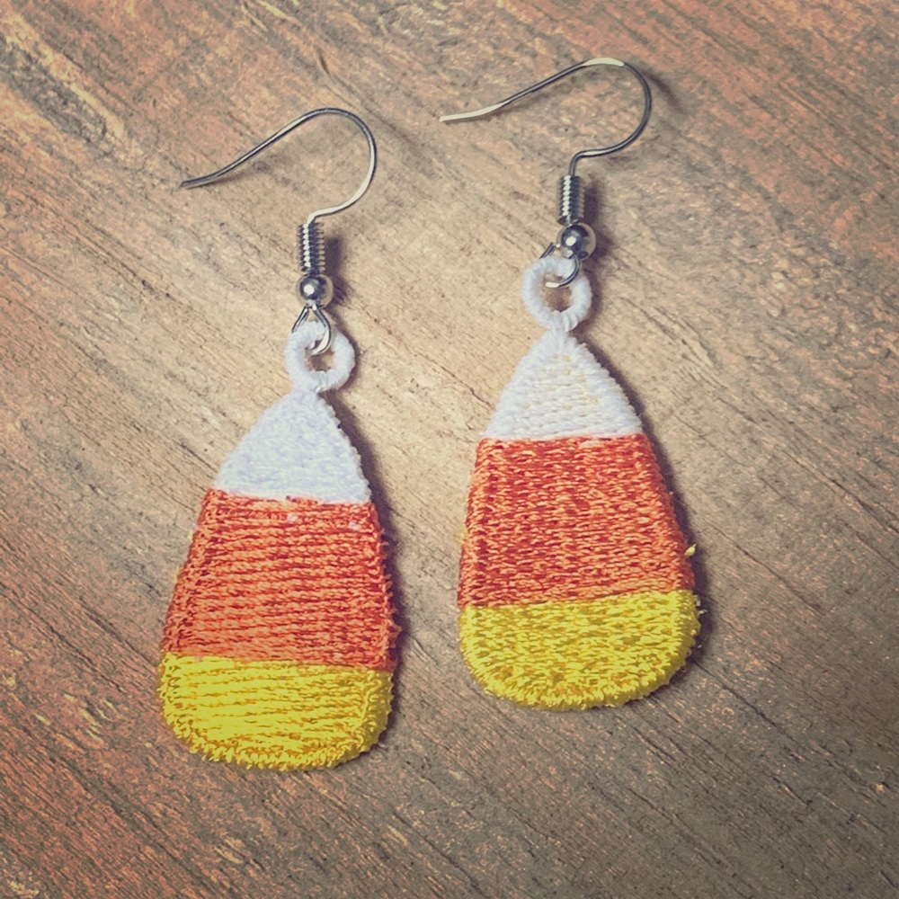 Candy Corn Handmade Earrings